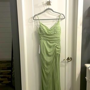 Azazie Deandra Dusty Sage size 2